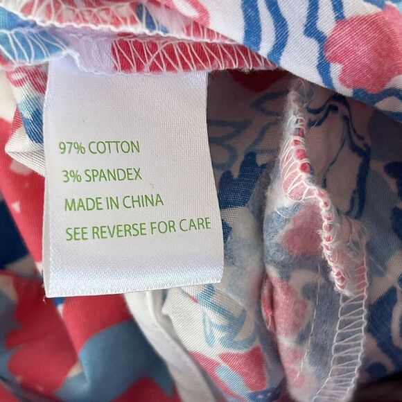 Lilly Pulitzer Bailey Floral Palm Beach Fit Crop Capri Pants Size 4 Shell Yeah - Picture 5 of 10